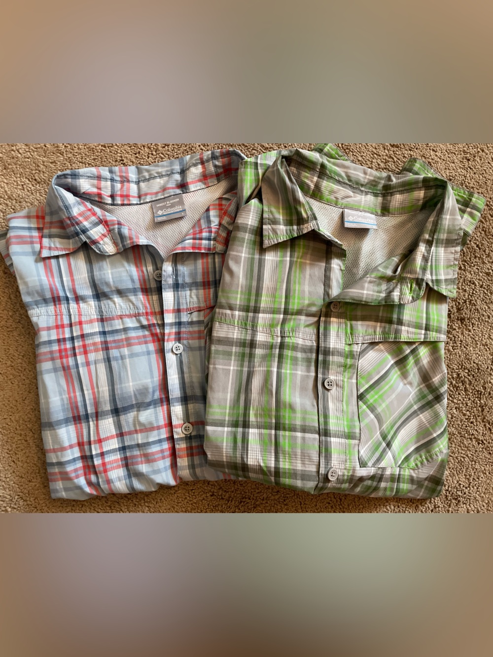 Columbia Long Sleeve Button Downs Size L Set of 2 Insect Blocker